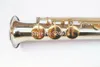 高品質のSopranoサックスBフラットスライバ本体真鍮の鍵のケースマウスピースを持つプロの楽器送料無料