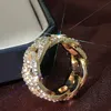Boutique Dense Inlay Full Diamant Künstliche Produkte Ring, plattierter Goldmode High-Grade-Legierungsring, für Männer und Frauen