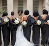 Günstige schwarze Brautjungfernkleider, glamouröse afrikanische Sommer-Landgarten-formale Hochzeit, Party, Gast, Trauzeugin, Übergröße, nach Maß