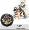 8 Stile Weihnachts-Strass-Maniküre-Schmuck-Abziehbilder-Set, Weihnachtsmann, Schneeflocke, mehrfarbig, 3D-Nagelbohrer, Nagelkunst-Dekorationen