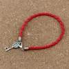 50pcs lots bracelet en cuir antique argent benedict médaille croix clés clés religieux pendentifs Red Black251a