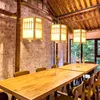 Ny klassisk trä balkong hängande lampor japansk stil matsal pendant ljus hall korridor hängande lampa myy