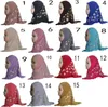 Baby moslim hijab wraps islamitische kinderen sjaals hoofddoek kinderen zomer goud stempelen ademend tulband jongens meisjes etnische sjaal pashmina yp855