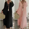 UK Women Lace V Neck Long Sleeve Ladies Holiday Maxi Kaftan Dress Plus Size S-5XL