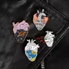 Enamel heart brooch pins brooches lapel pin human organ fashion jewelry gift 370207