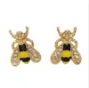 Antieke kristallen insect bee stud vergulde schattige gekleurde glazuur strass oorbellen studs voor vrouwen meisjes partij oor sieraden Koreaanse stijl