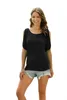 Women Blouses Casual Short Sleeve Cold Shoulder Tee Tops Loose O-Neck T Shirts Short Sexy Hollow Out Solid Shirt