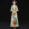 Robe de mariée ethnique Cheongsam élégante de haute qualité, vêtements pour femmes chinoises d'outre-mer, broderie sexy paon Qipao, tenue de mariée orientale