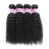 Bundles de trames de cheveux humains vierges brésiliens Kinkly Curly couleur naturelle 100% cheveux non transformés tisse des extensions 8 -28 pouces drop shipping