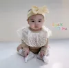 Baby Kids Designer Kläder Höst Romper Långärmad Stor Lace Collar Solid Färg Design Romper Kläder 100% Bomull Tjej Pojke Rompers 0-2T