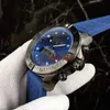 핫 8 스타일의 고품질 시계 우주 항공 에보 E7936310 43MM 석영 남성 시계 파란 다이얼 고무 스트랩 Gents 시계