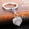 12PCS Lot Fashion Pielęgniarka Bieciak Prezenty Crystal Rhinestone Love Serce Charms Keyring Kobiety Mężczyźni Pielęgniarki Dzień Klucz Pierścień Presents273k