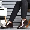 6CM Invisible Height Increase Patent Leather Shoes for Men Wedding Groomsman Extravagant Elegant Dress Shoes Men Business Shoes 2019