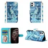 3D lederen portemonnee hoesjes voor iPhone 15 14 13 12 11 Pro Max XR XS 8 7 6 Plus 5 SE Wolf kat luipaard marmeren bloem vlinder beer flip cover luxe kaartsleuf ID stand meisje etui