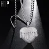 Hip Hop Bling Shiny Iced Out Micro Paved CZ Heart Drop Necklaces & Pendants For Men Rapper Jewelry With Tennis Chain