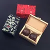 4PCS Bawełniany prostokąt chiński jedwabny brookadowy pudełko biżuteria Kamień rzemiosło Pakiety prezentowe