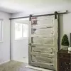 Quincaillerie de porte de grange coulissante en bois noir antique rustique intérieur de 5 à 8 pieds