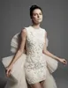 2020 Ayrılabilir Kuyruklu Krikor Jabotian Gelinlik Tül Fırfırlı Katmanlı Etekler Yüksek Düşük Gelinlik Custom Made Abiti Da Sposa