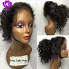 150% densité courte bob style Afro Kinky Curly simulation Perruque de Cheveux Humains 13x4 Brésilienne Avant de Lacet Perruques Synthétiques Pour Les Femmes Noires