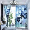 scenery soundproof windproof curtains New Chinese-style study room blackout shade shading curtain 3d curtains