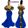 2018アフリカのワックスプリントフリルロングドレスパーティーVestidos Bazin Riche Dressesの伝統的なアフリカの女性服Wy2919
