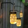 Wiszące Solar Mason Jar Lights, 6 PACK LED String Fairy Lights Słoneczne Laterns Table Lights, Drawnik na zewnątrz do ogrodu patio, podwórza i trawnika.