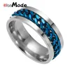 ELSEMODE Punk Rock Men Spinner Ring Titanium Stainless Steel Gold Black Chain Anelli rotanti per accessori donna Taglia 6-12