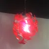 Christmas Festival Decor Red Hand Blown Glass Lamp Trumpet Chandelier Lighting Mouthblown China Murano Designer Light Fixtures