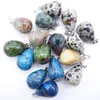 Healing Crystal Water Drop Pendants för halsband Chakra Pärlor Smycken Naturliga stenhängen