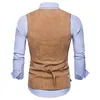 Men's New Corduroy Single-row Button Armor Men's Self-cultivation Pure-color Western-style Horse Clamp In Spring And Autumn Period