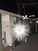Hotel Murano Claro soplado a mano Cuerno Lámparas de araña de cristal Forma redonda Luz de porche Lámpara de pasillo creativa Cristal