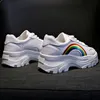 Nieuwe schoenen ins tij herfst dames regenboog sneakers outdoor sportschoenen dames platform motion sneakers