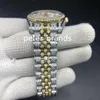 Full Diamond Arabic Numer Dial Watch Kobiet Rozmiar 36 mm Luksusowy Zegarek Automatyczny Srebrny Złota Złota Dwucie nierdzewna Diamentowa Lady229t