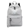 USB Hip Hop Backpack Off Fashion White Women Bags High Quality Large Capacity Student Bag Casual Travel Backpacks