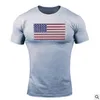 Nuovo Designe Estate Bandiera Americana Abbigliamento Palestre T-shirt attillata T-shirt Fitness uomo Homme T Shirt Uomo Fitness Crossfit Tees Tops