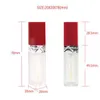 Tube de rouge à lèvres liquide, fard à paupières rouge carré chaud, tube de glaçage à lèvres de 5ml, tube vide