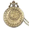 Retro Vine Pocket Watch Bronze Compass Design Аналоговые часы для мужчин для женщин ожерелье Clock2666717