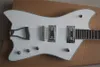 Fábrica personalizada corpo branco 2 pickups guitarra elétrica com hardware cromo, fingerboard de pau-rosa, pode ser personalizado