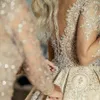 Ren långärmare a-line bröllopsklänningar spetsapplikationer 2021 pärlstav brudklänningar formell lång trädgård mantel de äktenskap anpassad plus 2731