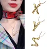 fashion Whole Selling Jewelry Street Beat English Letter Bamboo Pendant Snake Bone Necklace for woman2371