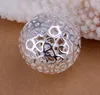 Set di gioielli placcati in argento 925 Modelli coreani di esplosione di gioielli Collana con braccialetto a sfera tridimensionale cavo Orecchini in tre pezzi