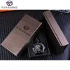 Forsining Mekanisk Steampunk Serie Män Militär Sport Klocka Transparent Skelett Ring Automatisk Klocka Top Brand Luxury Clock