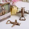 Retro Airplane Beer Bottle Opener Alloy Plane Shape Wedding Gift Party Favors Kitchen Tools Gift Box Pakcing