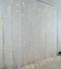 2 layers Colorful wedding backdrop curtains with led lights event party arches decoration wedding stage background silk drape decor 3M X 3M