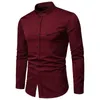 mens designer de t novo outono e primavera dos homens de manga comprida camisa de algodão puro dos homens camisa casual moda camisa de negócios roupas sociais