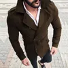 Fashion Men Winter Wool Trench Streetwear Coat Reefer Jacket Solid Double Breasted Peacoat Formal Overcoat Parka