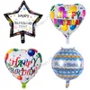 Balões infláveis de feliz aniversário decorações suprimentos de 18 polegadas de desenho animado helium alumínio para crianças flores de balões de aniversário para 21118895