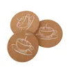 Okrągły kształt korek Coaster z deseniowaniem do kawy odpornej na ciepło drewniane herbata picia kubek mata pad stole