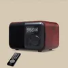 nieuwe multimedia houten Bluetooth handsfree microfoon luidspreker iBox D90 met FM wekkerradio TF / USB MP3-speler retro houten kist s