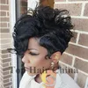 Top Short Kinky Curly Hair Full Wig Simulation Human Wig Synthetic Wigs virgin hair Brazilian Malaysian Indian Wigs For Black Women